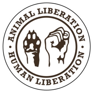 Human Liberation Animal Liberation Sticker (Brown)